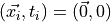 (\vec{x_i}, t_i) = (\vec{0}, 0)