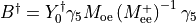 B^\dagger=Y_0^\dagger \gamma_5 M_{\rm{oe}}\left(M^{+}_{\rm{ee}}\right)^{-1} \gamma_5