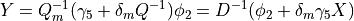 Y =   Q_m^{-1}(\gamma_5 + \delta_m Q^{-1})  \phi_2 =  D^{-1} ( \phi_2  +
\delta_m \gamma_5 X)