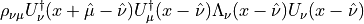 \rho_{\nu\mu}U_\nu^\dagger(x+\hat{\mu}-\hat{\nu})U_\mu^\dagger(x-\hat{\nu})\Lambda_\nu(x-\hat{\nu})U_\nu(x-\hat{\nu})