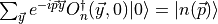 \sum_{ \vec{y} } e^{-i\vec{p} \vec{y}} O^\dagger_n (\vec{y}, 0) | 0 \rangle  = | n(\vec{p}) \rangle