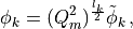 \phi_k = (Q_m^2)^{\frac{l_k}{2}} \tilde\phi_k \, ,