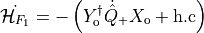 \dot{\mathcal{H}_{F_1}} = - \left(Y_{\rm{o}}^{\dagger} \dot{\hat{Q}}_{+} X_{\rm{o}}  + \rm{h.c}\right)